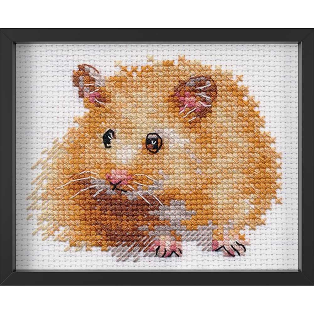 Kreuzstich - Hamster | 10x10 cm - Diy - Fadenkunst