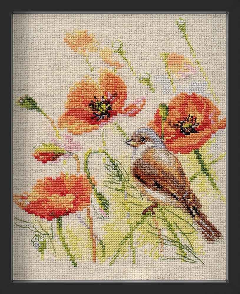 Kreuzstich - Zwergvogel | 15x20 cm - Diy - Fadenkunst