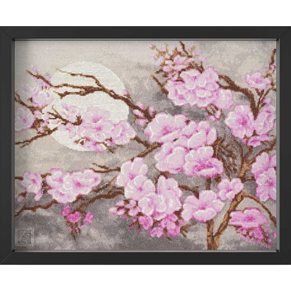 Kreuzstich - Zweigstelle Sakura | 30x40 cm - Diy - Fadenkunst