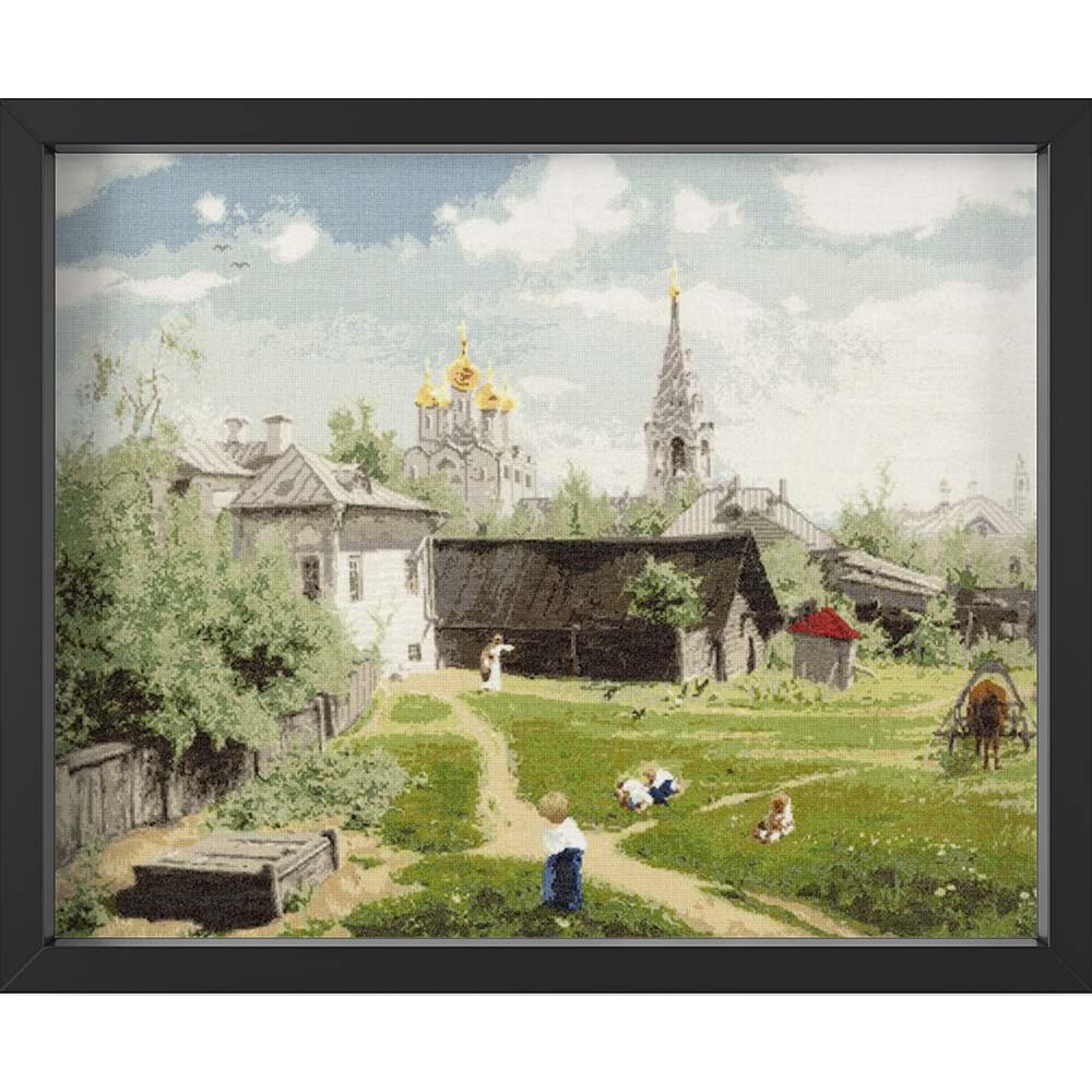 Kreuzstich - Moskauer Innenhof (V.Polenov) | 55x70 cm - Diy - Fadenkunst