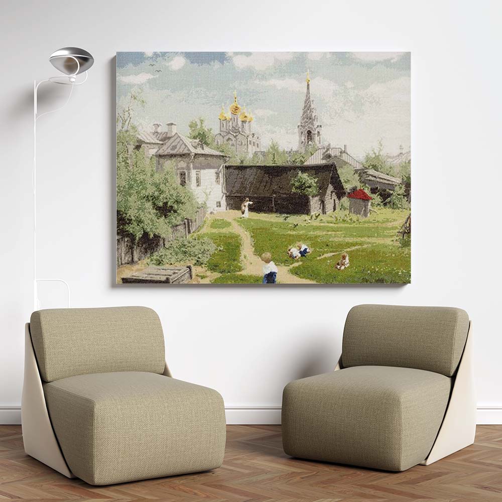 Kreuzstich - Moskauer Innenhof (V.Polenov) | 55x70 cm - Diy - Fadenkunst