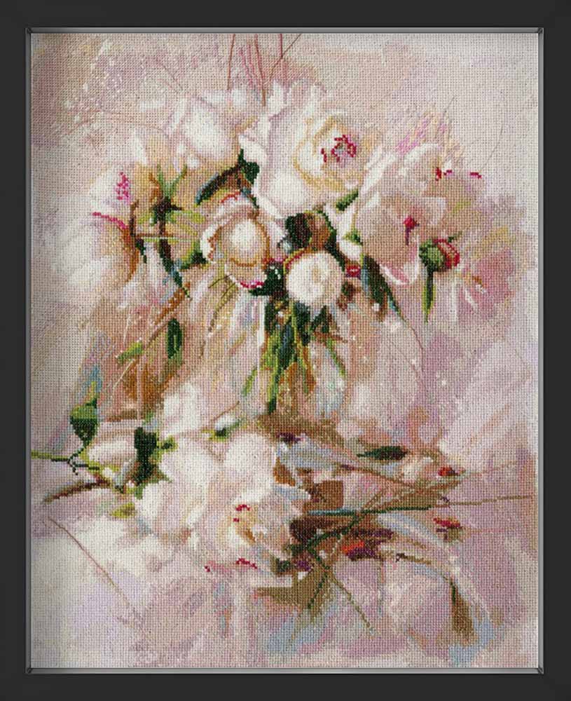 Kreuzstich - Air Peonies | 40x35 cm - Diy - Fadenkunst